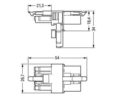 T-distribution connector 5-pole Cod. A black