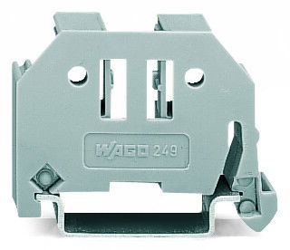 Screwless end stop 10 mm wide for DIN-rail 35 x 15 and 35 x 7.5 gray