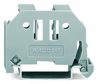 Screwless end stop 10 mm wide for DIN-rail 35 x 15 and 35 x 7.5 gray