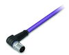 CANopen/DeviceNet cable M12A plug  angled 5-pole violet