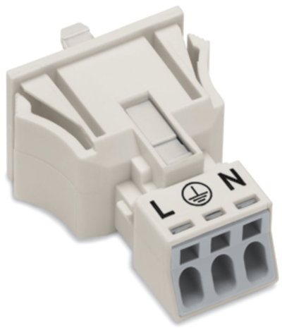 Snap-in socket 3-pole Cod. A white