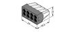 PUSH WIRE® connector for junction boxes for solid and stranded conductors max. 2.5 mm² transparent