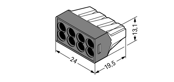 PUSH WIRE® connector for junction boxes for solid and stranded conductors max. 2.5 mm² transparent – Image 2 of 2