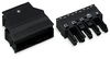 Socket with strain relief housing 5-pole black