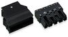 Plug with strain relief housing 5-pole black