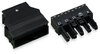 Socket with strain relief housing 5-pole black