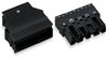 Plug with strain relief housing 5-pole black