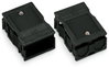 Strain relief housing 3-pole for 2 cables black