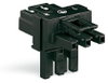 T-distribution connector 3-pole Cod. A black