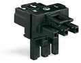 T-distribution connector 3-pole Cod. A black