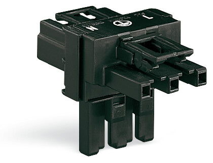 T-distribution connector 3-pole Cod. A black