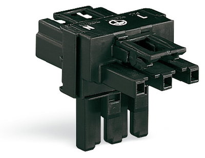 T-distribution connector 3-pole Cod. A black