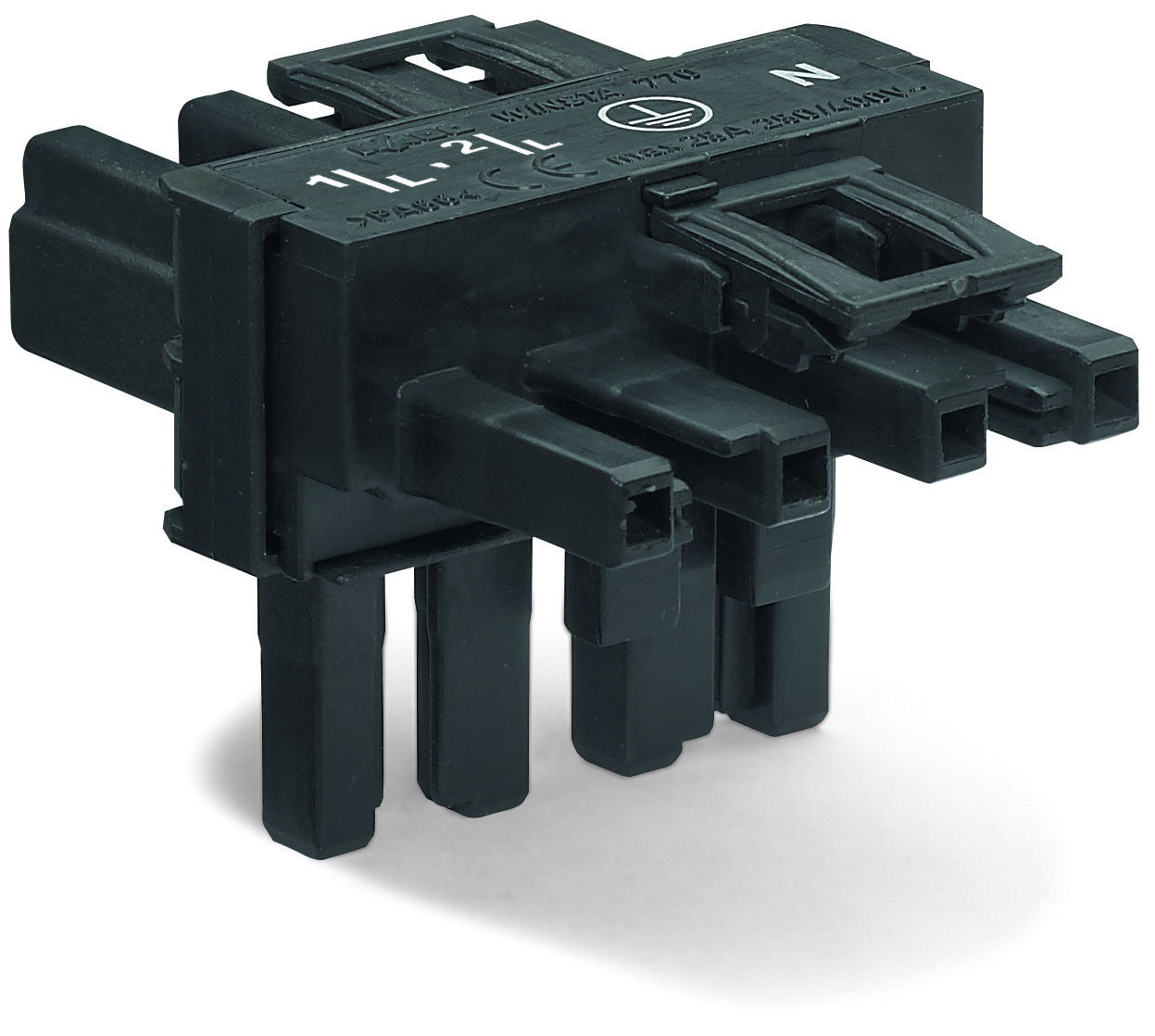 T-distribution connector 4-pole Cod. A black