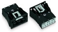 Snap-in socket 3-pole Cod. A black