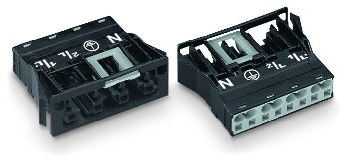 Snap-in socket 4-pole Cod. A black