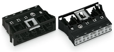 Snap-in socket 5-pole Cod. A black