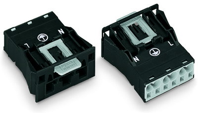 Snap-in plug 3-pole Cod. A black