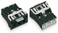 Snap-in plug with direct ground contact 3-pole black