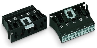 Snap-in plug 5-pole Cod. A black