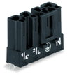 Plug for PCBs straight 4-pole black