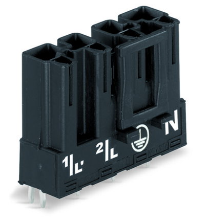 Plug for PCBs straight 4-pole black