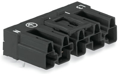 Plug for PCBs angled 5-pole black
