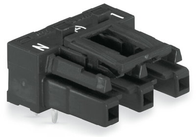 Socket for PCBs angled 3-pole black