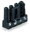 Socket for PCBs straight 4-pole black