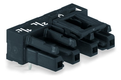 Socket for PCBs angled 4-pole black