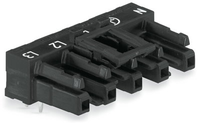Socket for PCBs angled 5-pole black