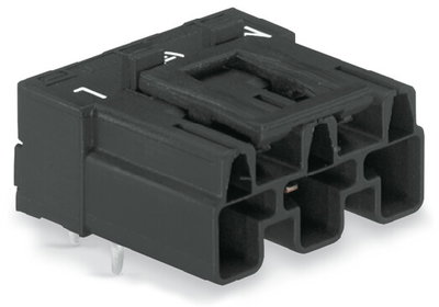 Plug for PCBs angled 3-pole black