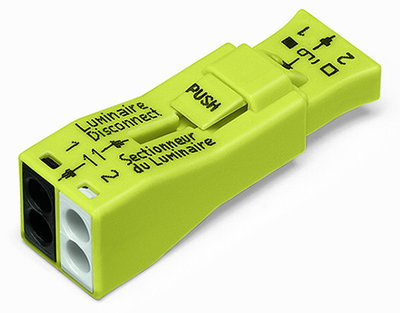 Luminaire disconnect connector 2-pole yellow