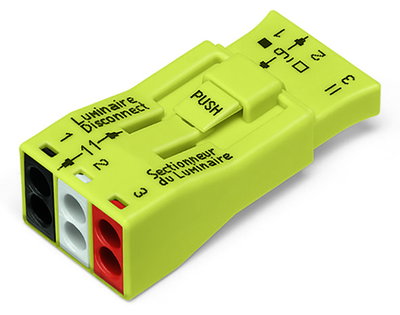 Luminaire disconnect connector 3-pole yellow