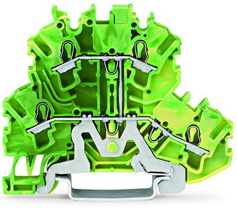Double-deck terminal block 4-conductor ground terminal block 2.5 mm² green-yellow