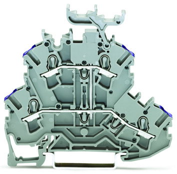 Double-deck terminal block 4-conductor through terminal block L gray