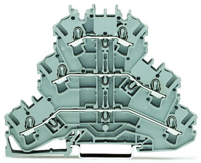 Triple-deck terminal block Through/through/through terminal block L/L/L gray