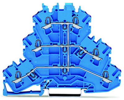 Triple-deck terminal block 6-conductor through terminal block N blue