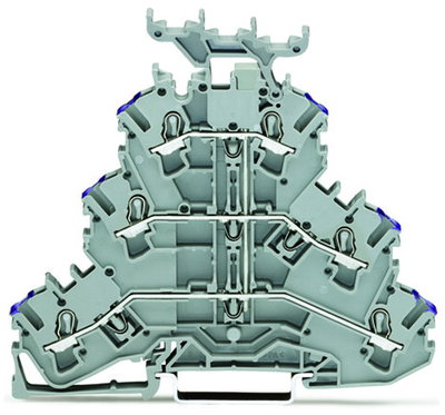 Triple-deck terminal block 6-conductor through terminal block L gray