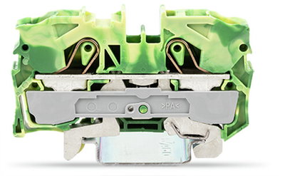 2-conductor ground terminal block 10 mm² suitable for Ex e II applications green-yellow