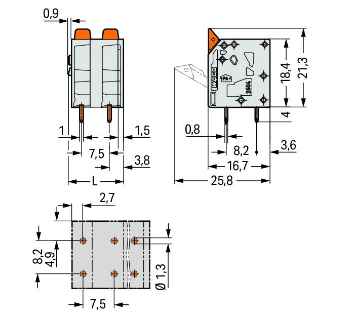 PCB terminal block lever 4 mm² gray – Image 2 of 2