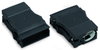 Strain relief housing 5-pole for 1 cable black