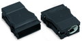 Strain relief housing 5-pole for 1 cable black