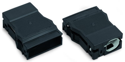 Strain relief housing 5-pole for 1 cable black
