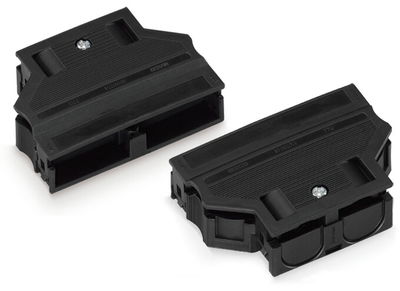 Strain relief housing 6-pole for 2 cables black