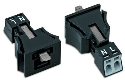 Snap-in plug 2-pole Cod. A black