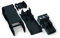 Socket with strain relief housing 3-pole black