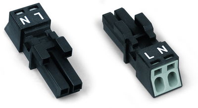 Socket 2-pole Cod. A black