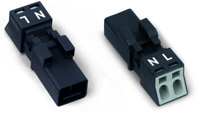Plug 2-pole Cod. A black