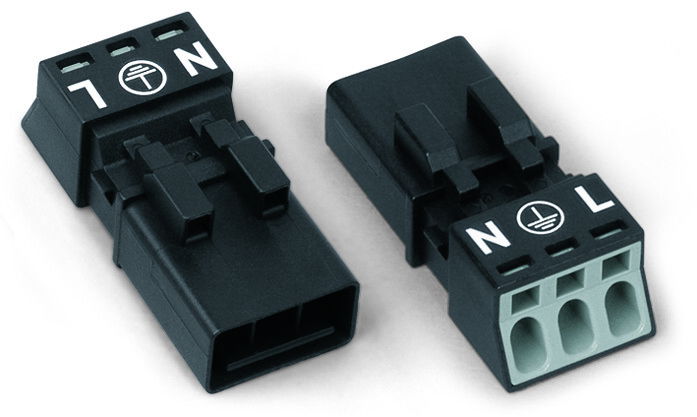 Plug 3-pole Cod. A black
