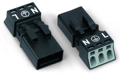 Plug 3-pole Cod. A black